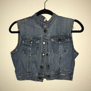Denim jean jacket vest